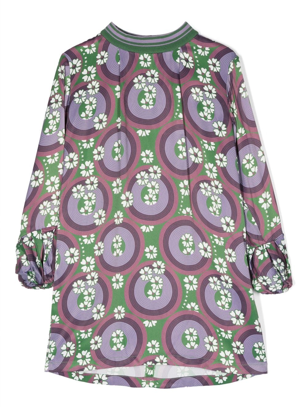 Shop Marni Abstract-print Dress In Purple