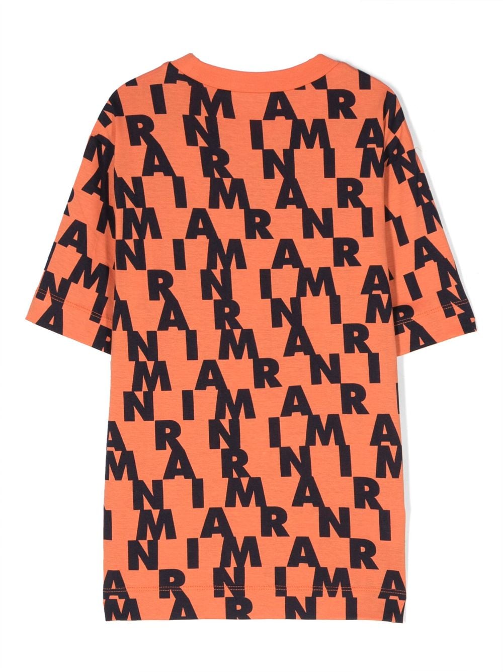 Marni Kids all-over logo-print T-shirt - Oranje