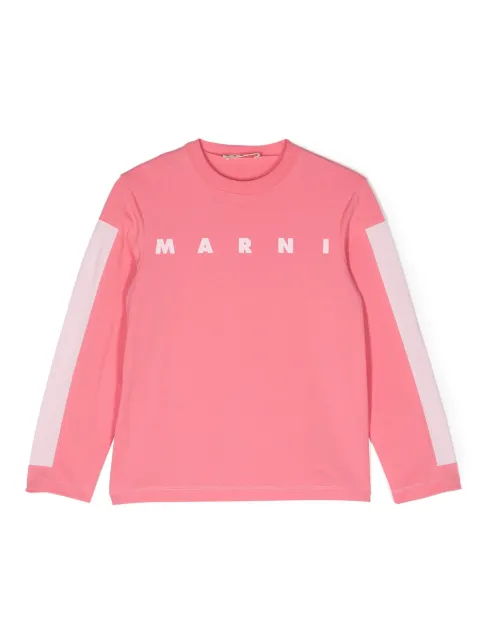 Marni Kids logo-print colour-block sweatshirt