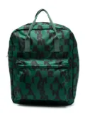 Marni Kids logo-print canvas backpack - Green