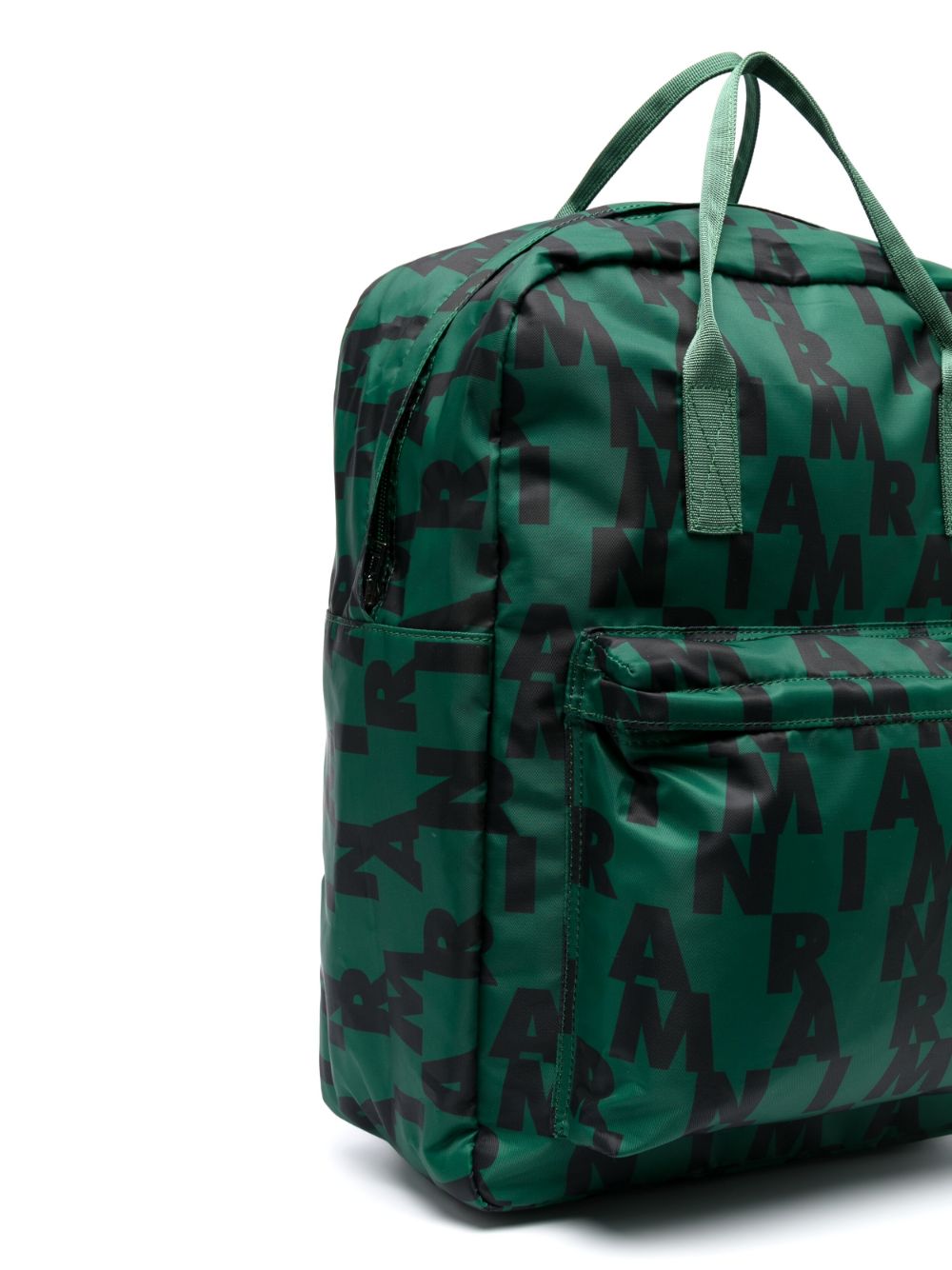 Shop Marni Logo-print Canvas Backpack In Green