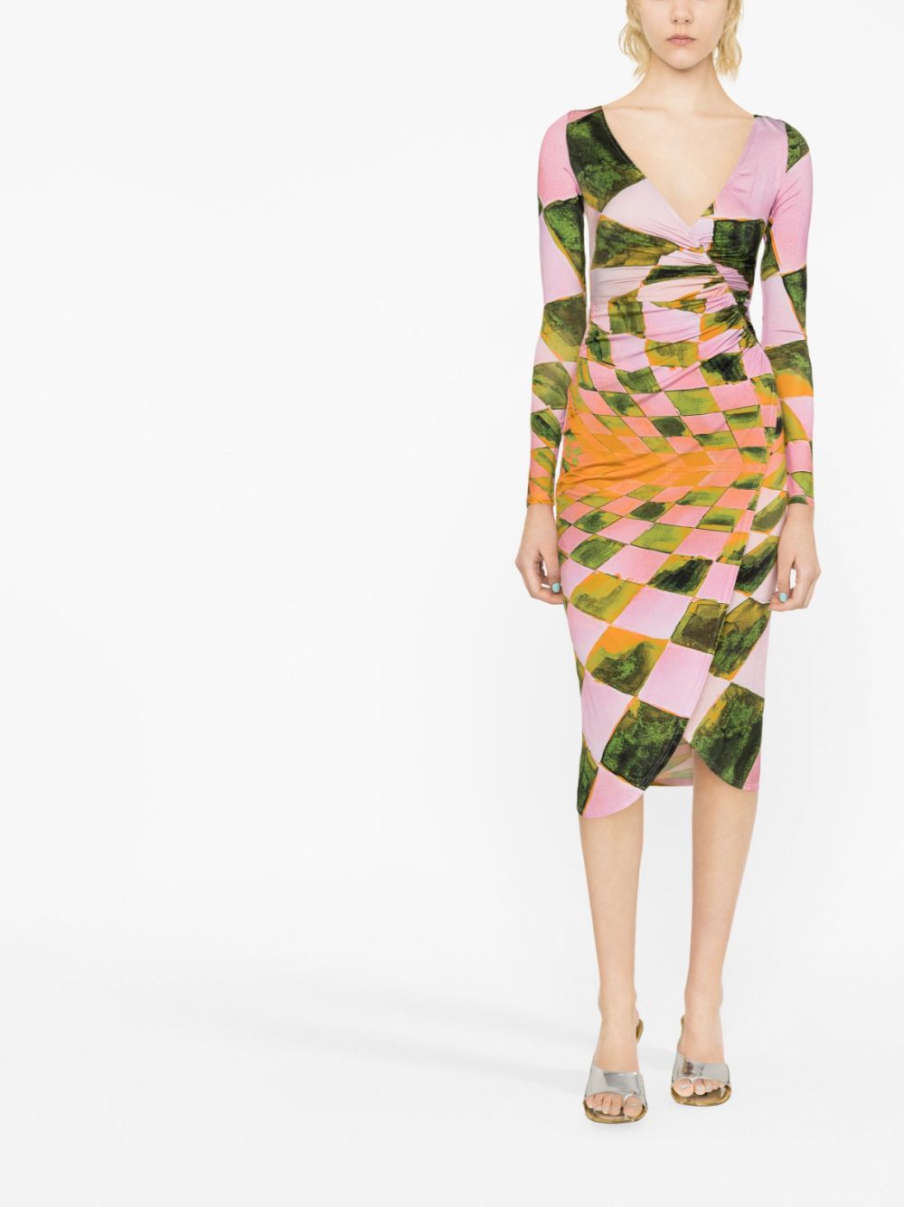 Louisa Ballou Pink Summer Solstice Midi Dress | ModeSens
