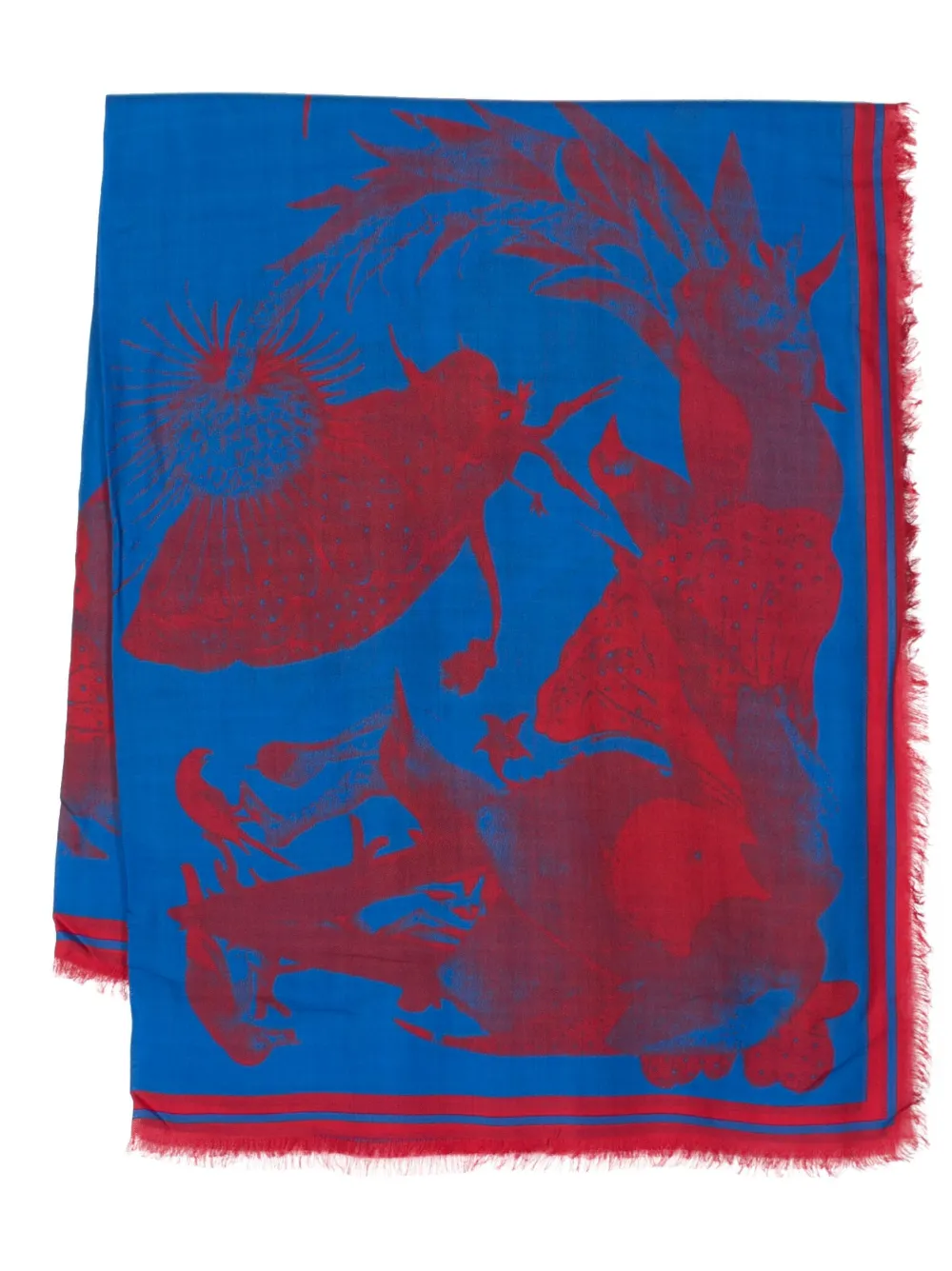 Alexander McQueen mascada con estampado gráfico | azul | Image 1