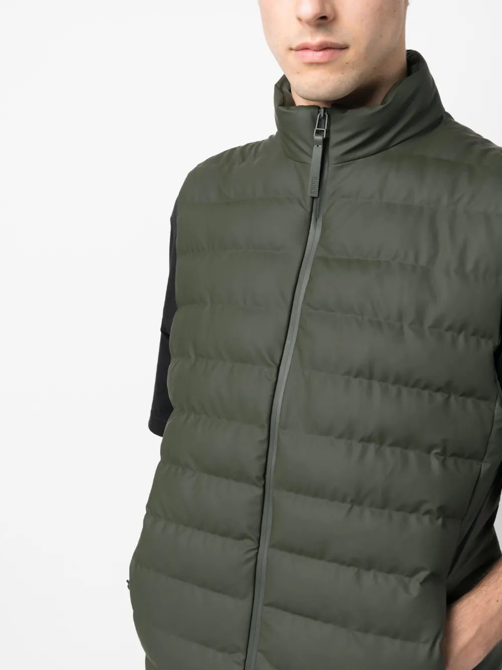Rains Padded Sleeveless Puffer Gilet In Grün