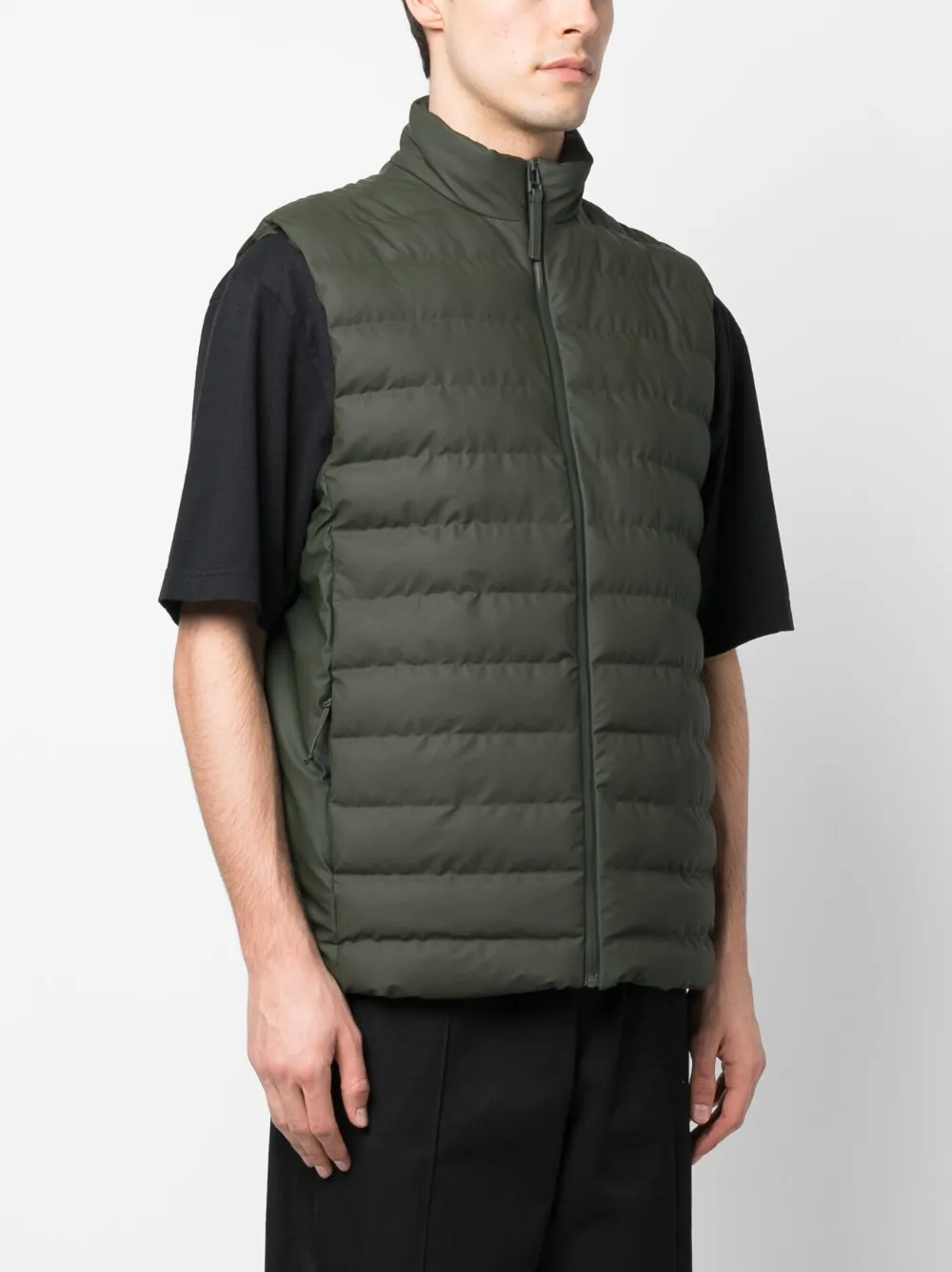 Rains Padded Sleeveless Puffer Gilet In Grün