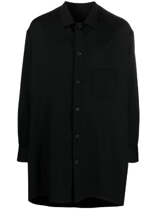 Yohji Yamamoto long-sleeve Wool Shirt Jacket - Farfetch