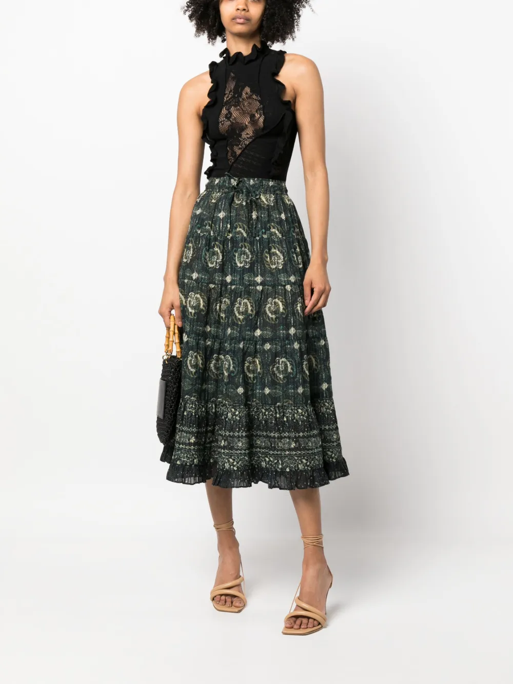 Ulla Johnson Rok met abstracte print - Groen