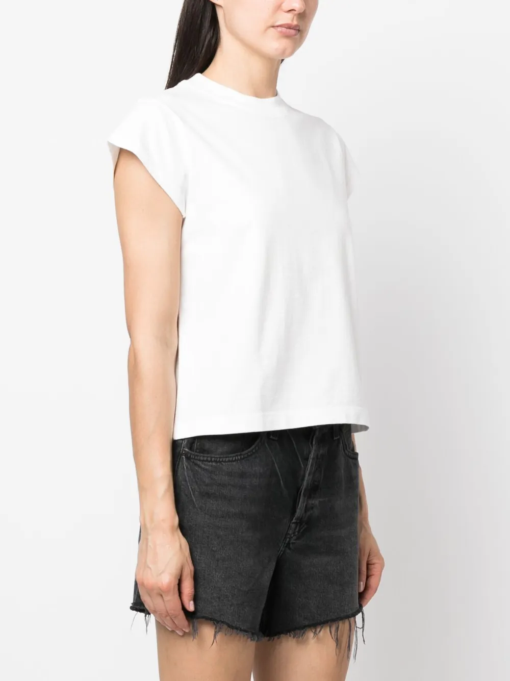 Shop Agolde Crew Neck Short-sleeve T-shirt In White