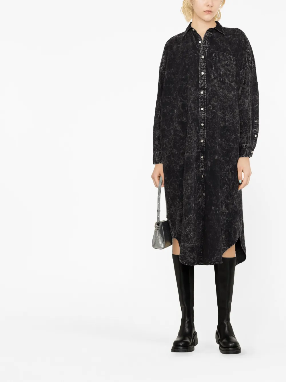 R13 Denim shiftjurk - Zwart