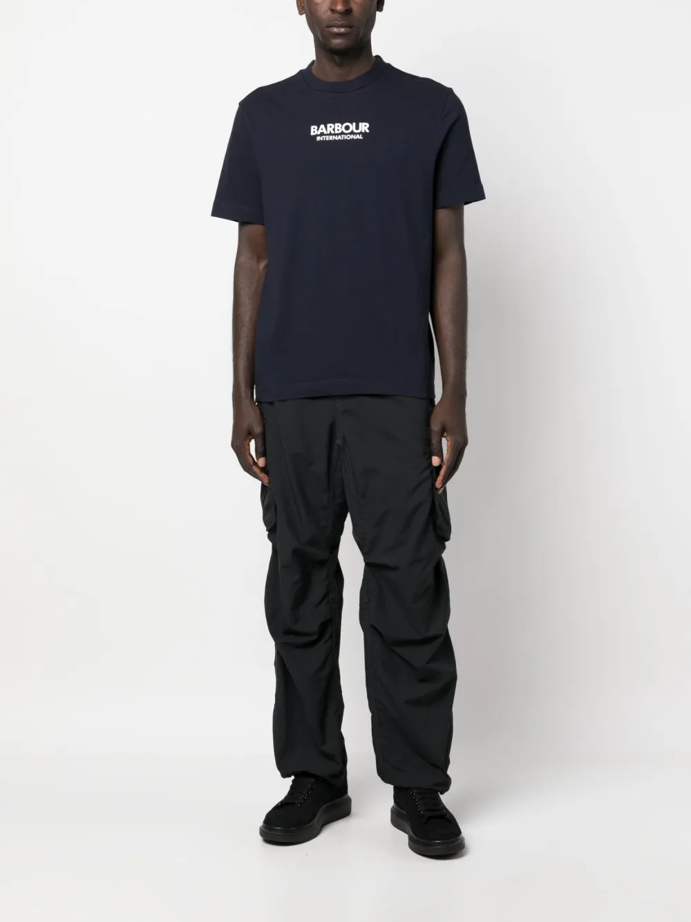 Barbour International T-shirt met logo - Blauw