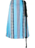 Wales Bonner tie-fastening geometric print skirt - Blue