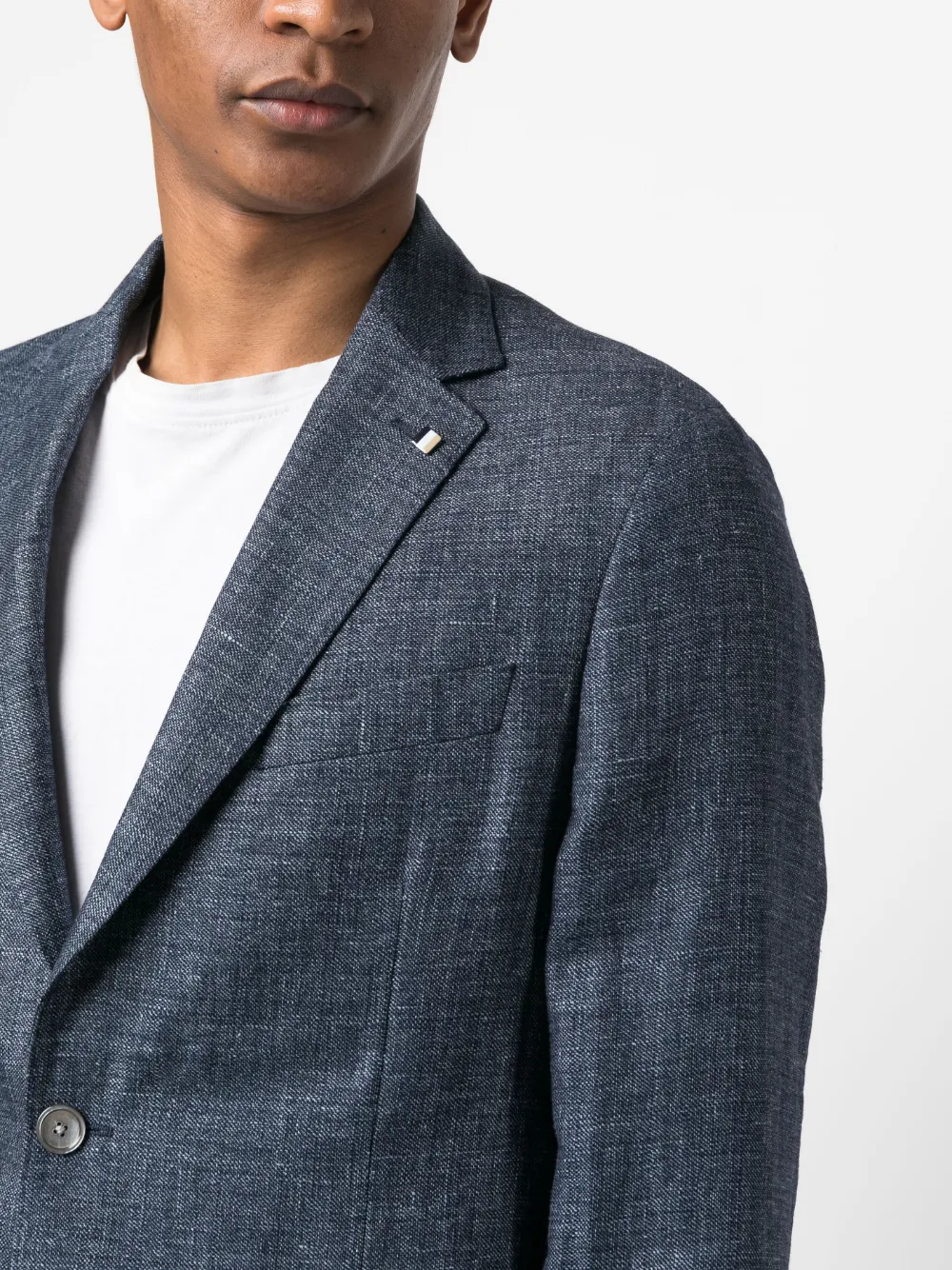 Hugo Boss Single-breasted Button-fastening Blazer In Blau