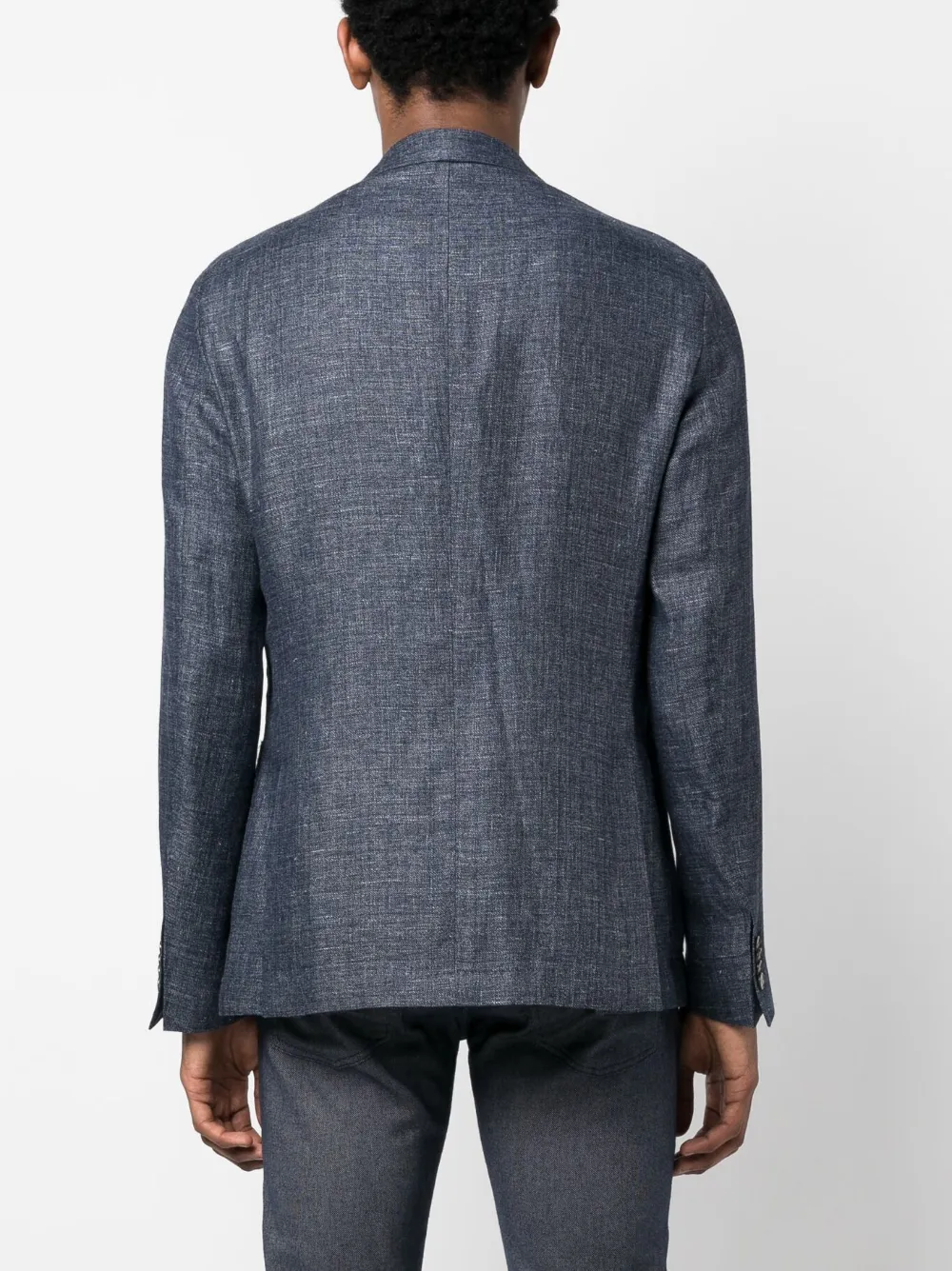 Hugo Boss Single-breasted Button-fastening Blazer In Blau