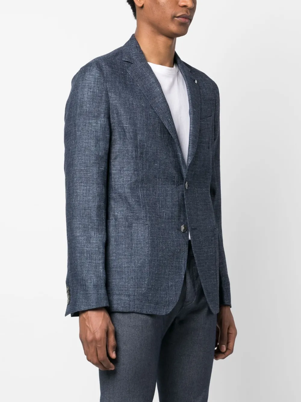 Hugo Boss Single-breasted Button-fastening Blazer In Blau