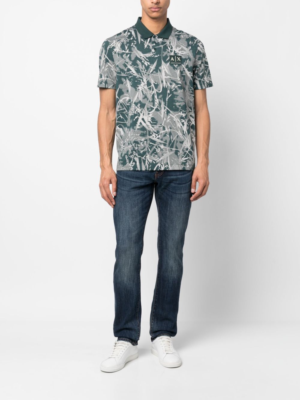 Armani Exchange Poloshirt met grafische print - Groen