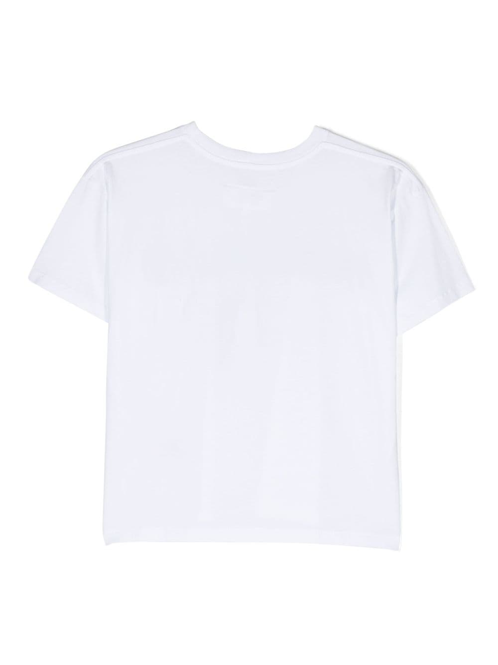 MM6 Maison Margiela Kids logo print short-sleeve T-shirt - Wit