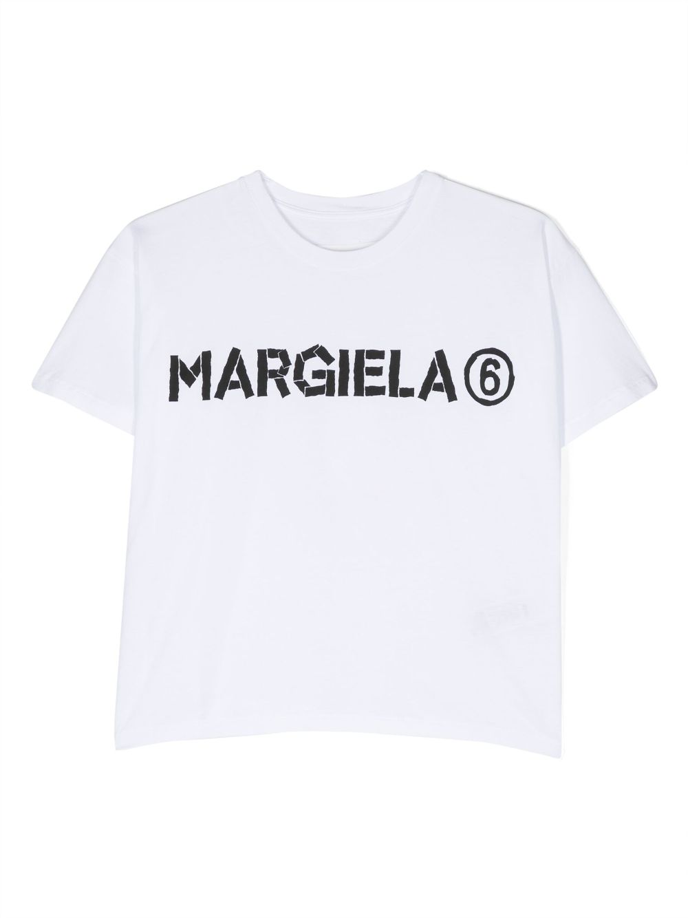 Mm6 Maison Margiela Kids' Logo Print Short-sleeve T-shirt In White