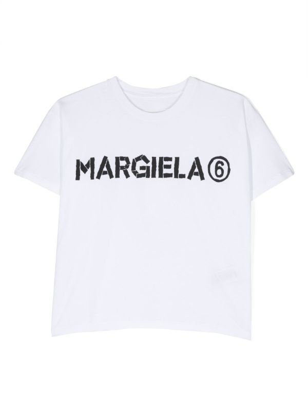 MM6 Maison Margiela Kids Logo Print short-sleeve T-shirt - Farfetch