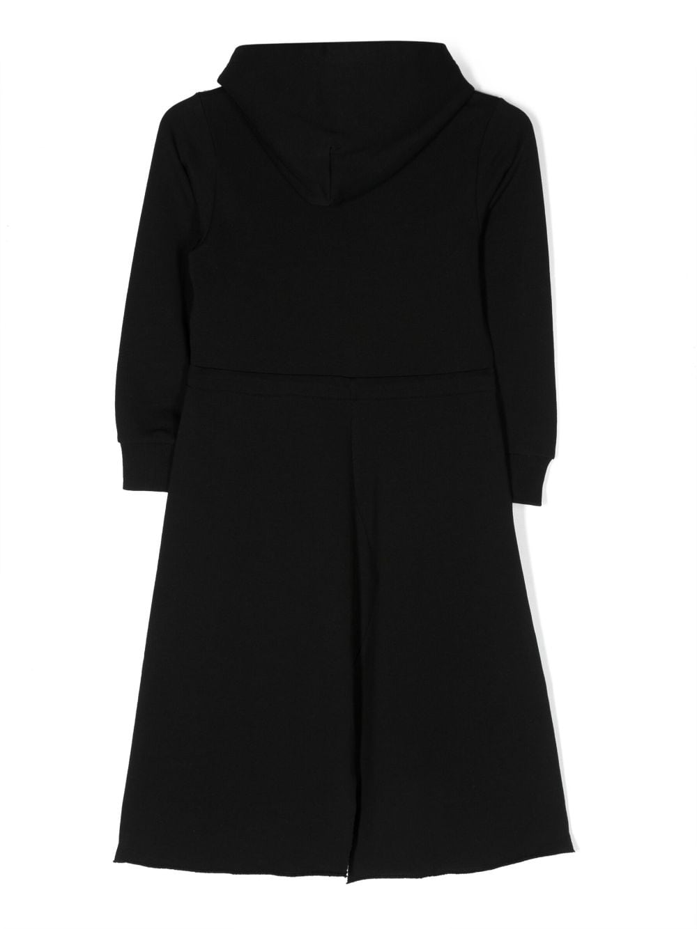 Shop Mm6 Maison Margiela Long-sleeve Hooded Cotton Dress In Black