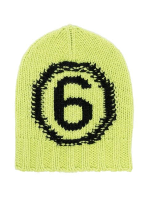 MM6 Maison Margiela Kids intarsia-knit logo beanie hat