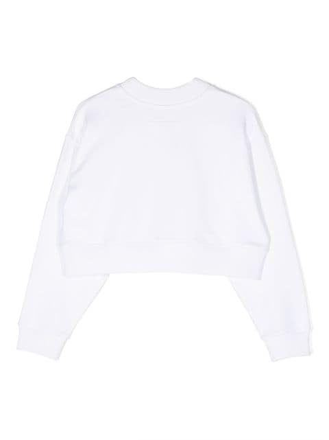 numbers-print cropped sweatshirt