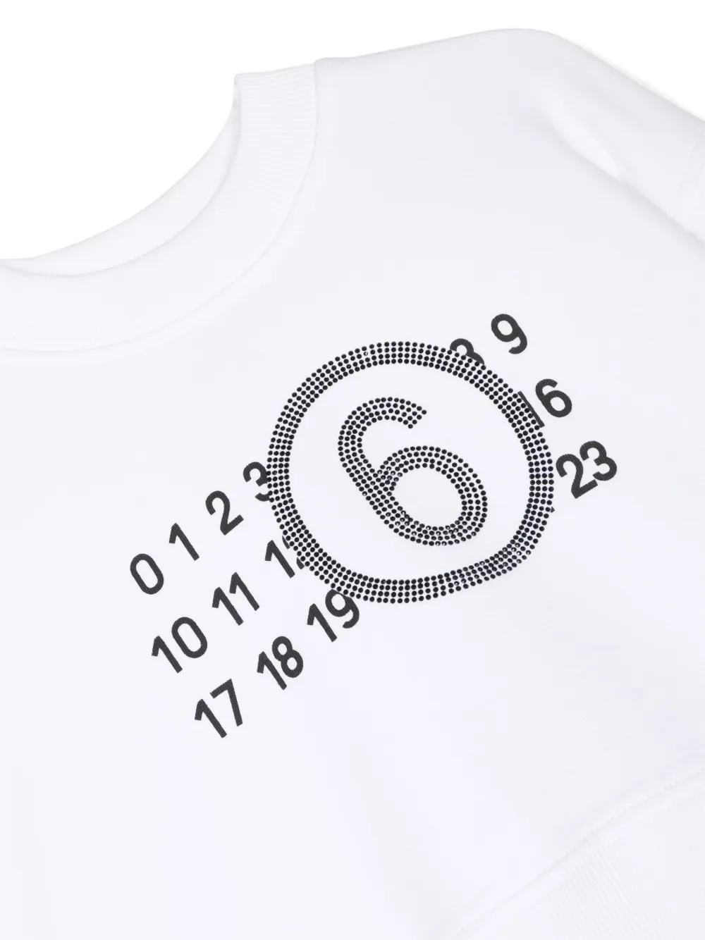 Mm6 Maison Margiela Numbers-print Cropped Sweatshirt In White
