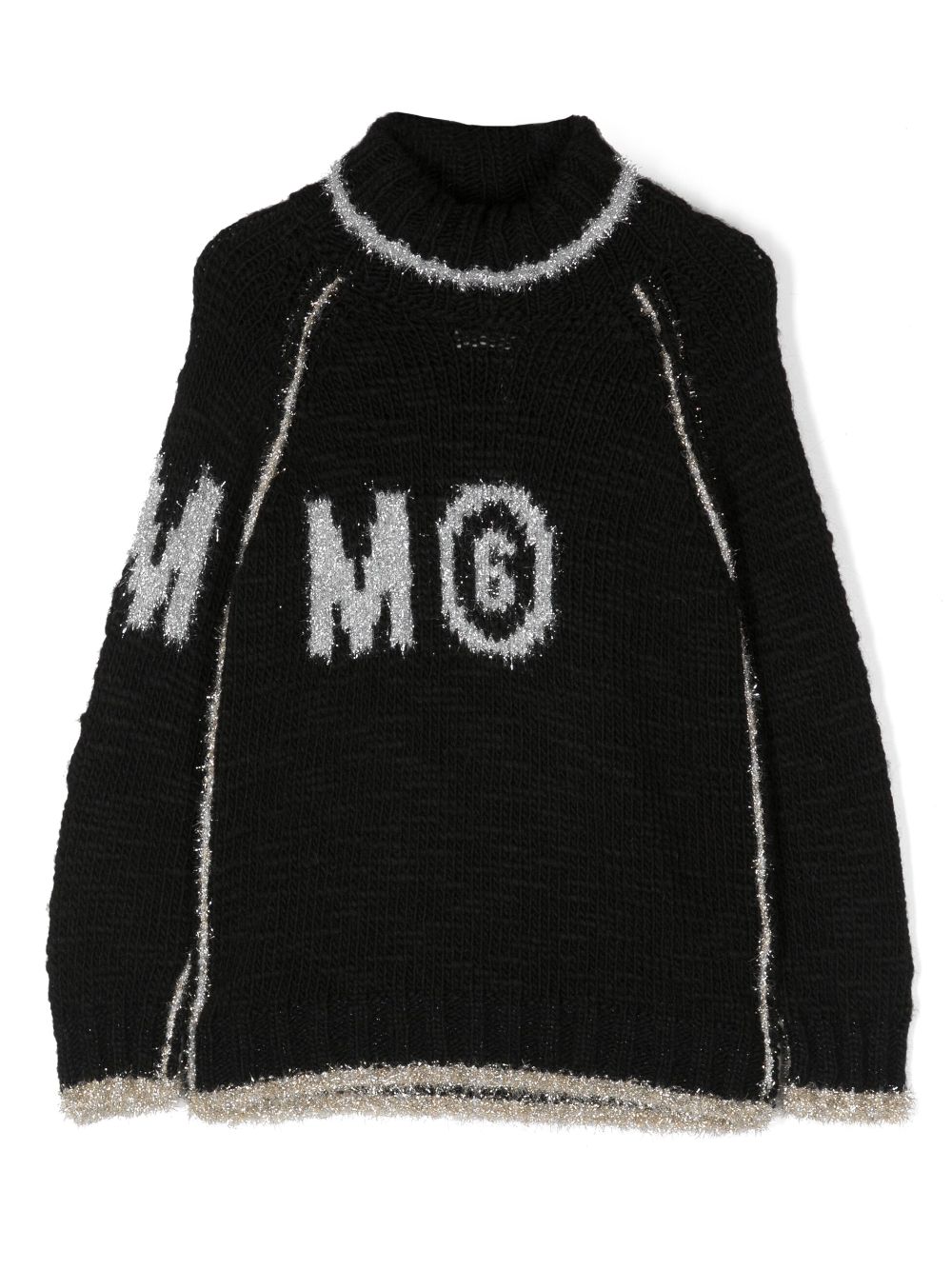 Shop Mm6 Maison Margiela Contrasting-detail Knitted Jumper In Black