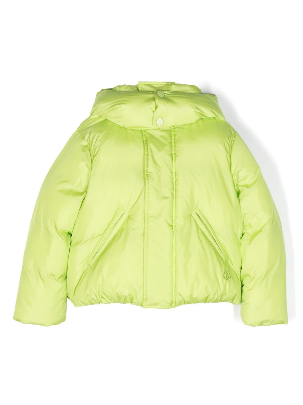 MM6 Maison Margiela Kids embroidered-logo hooded padded jacket - Green