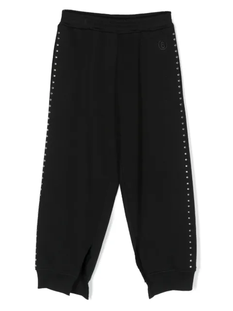 MM6 Maison Margiela Kids stud-embellished cotton tapered trousers
