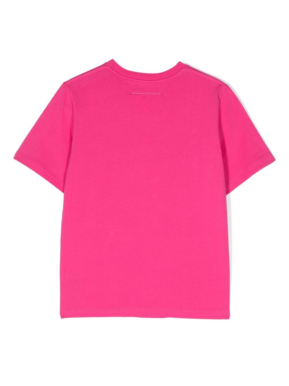Shop Mm6 Maison Margiela Stud Embellished-logo Cotton T-shirt In Pink