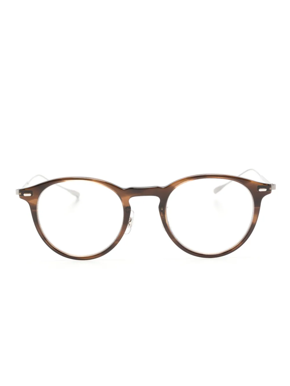 Eyevan7285 lunettes de vue rondes à effet écailles de tortue | marron | Image 1