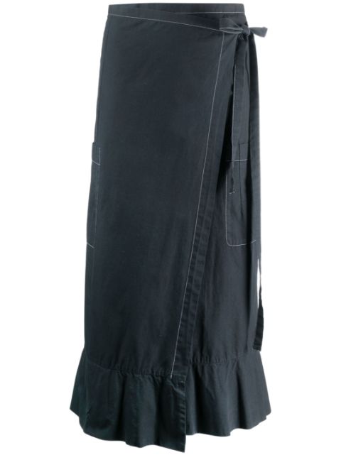 Comme Des Garçons Pre-Owned 2000s high-waisted wrap midi skirt