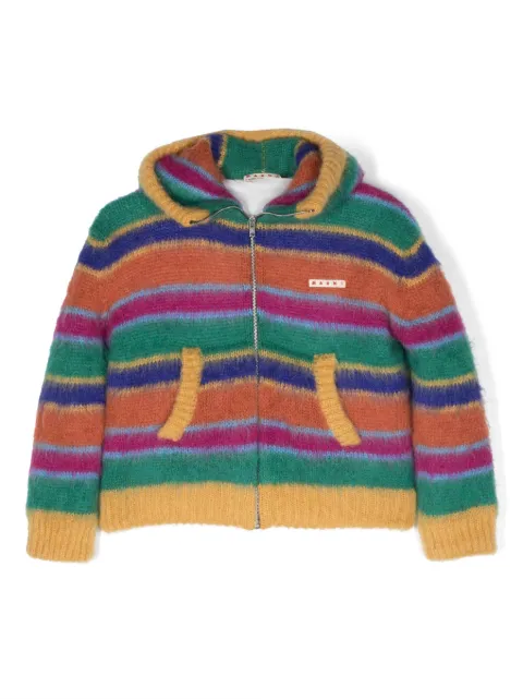 Marni Kids striped mohair-blend jacket