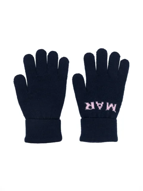 Marni Kids intarsia-knit logo gloves