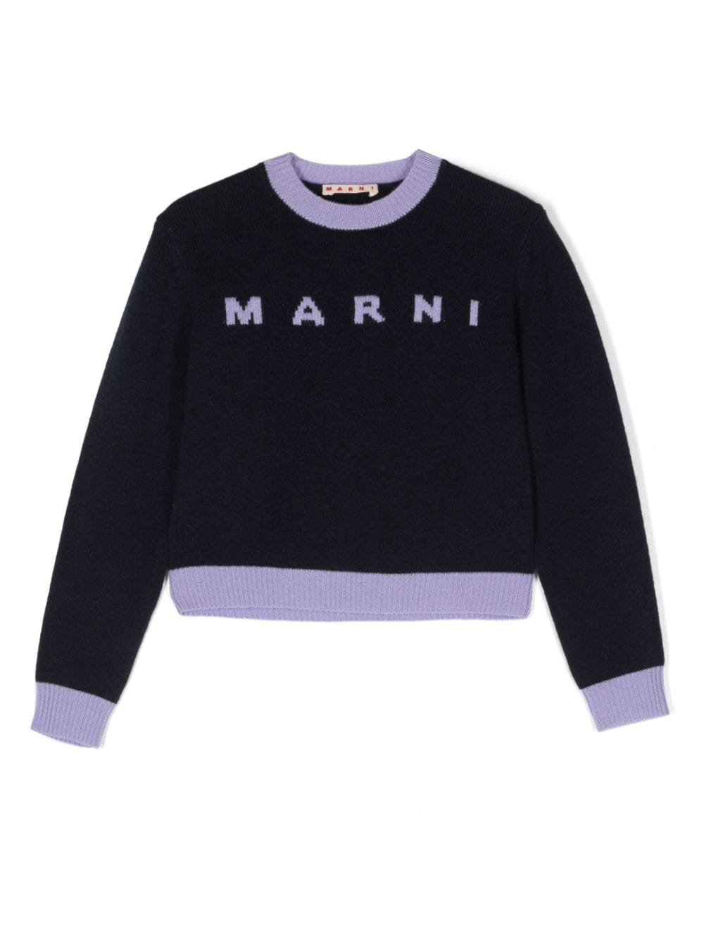 Shop Marni Colour-block Knitted Sweatshirt In Blue