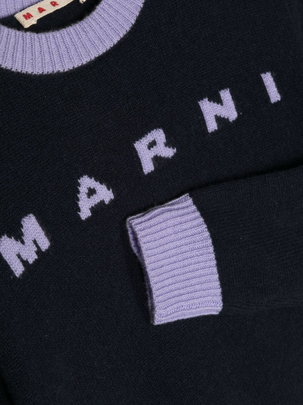 Shop Marni Colour-block Knitted Sweatshirt In Blue