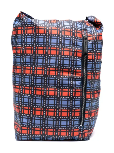 Marni Kids logo-print backpack 