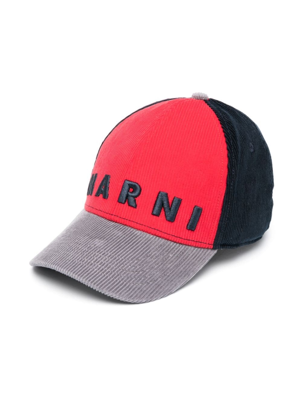 Marni Kids' Embroidered Logo Corduroy Baseball Cap In Red