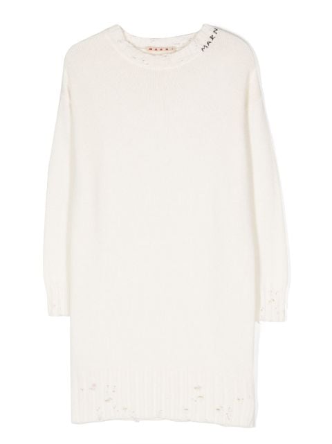 Marni Kids intarsia-logo knitted dress