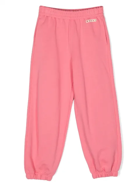 Marni Kids logo-patch elasticated cotton track pants