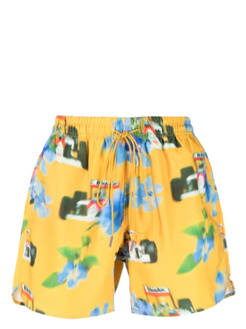 RHUDE graphic-print swimming shorts