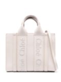 Chloé small Woody leather tote bag - Neutrals