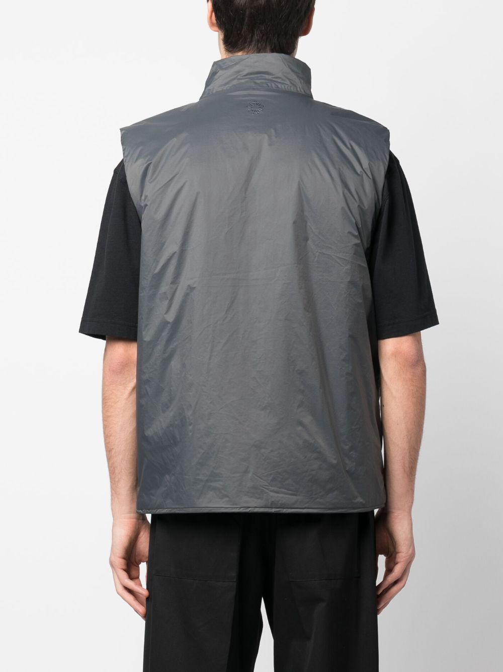 Shop Rains Stand-up Collar Lightweight Gilet In Grey