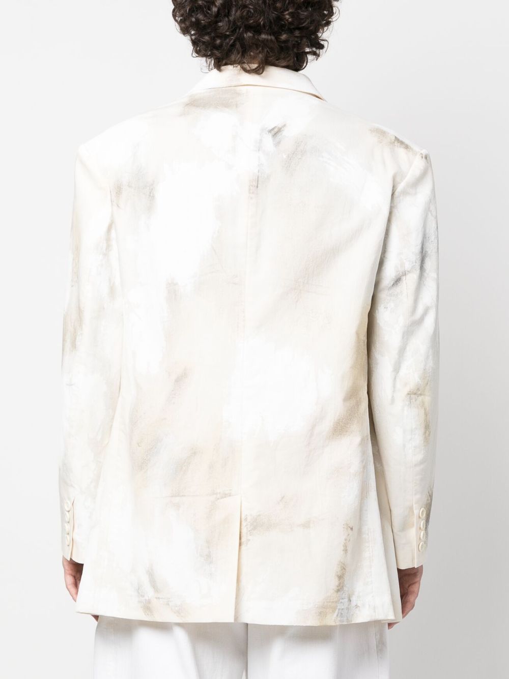 Shop Yohji Yamamoto Abstract-print Jacket In Neutrals