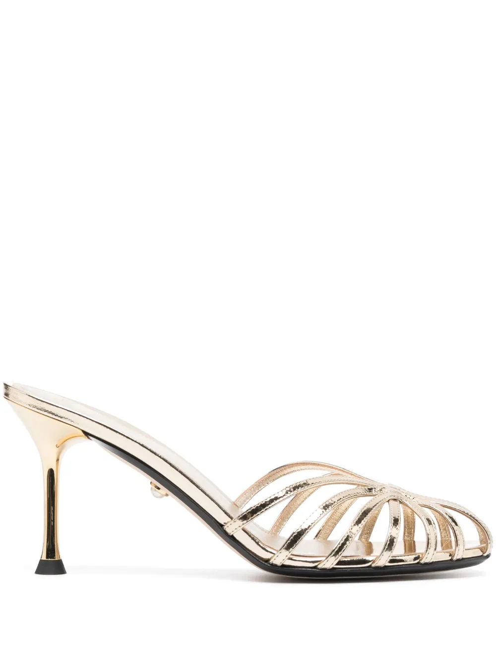Alevì Rachel 90mm Lether Mules In Gold