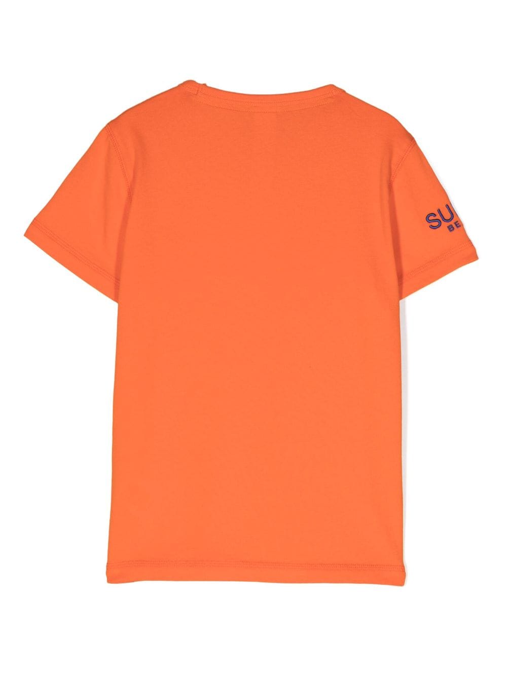 Shop Sun 68 Embroidered Logo Cotton T-shirt In Orange