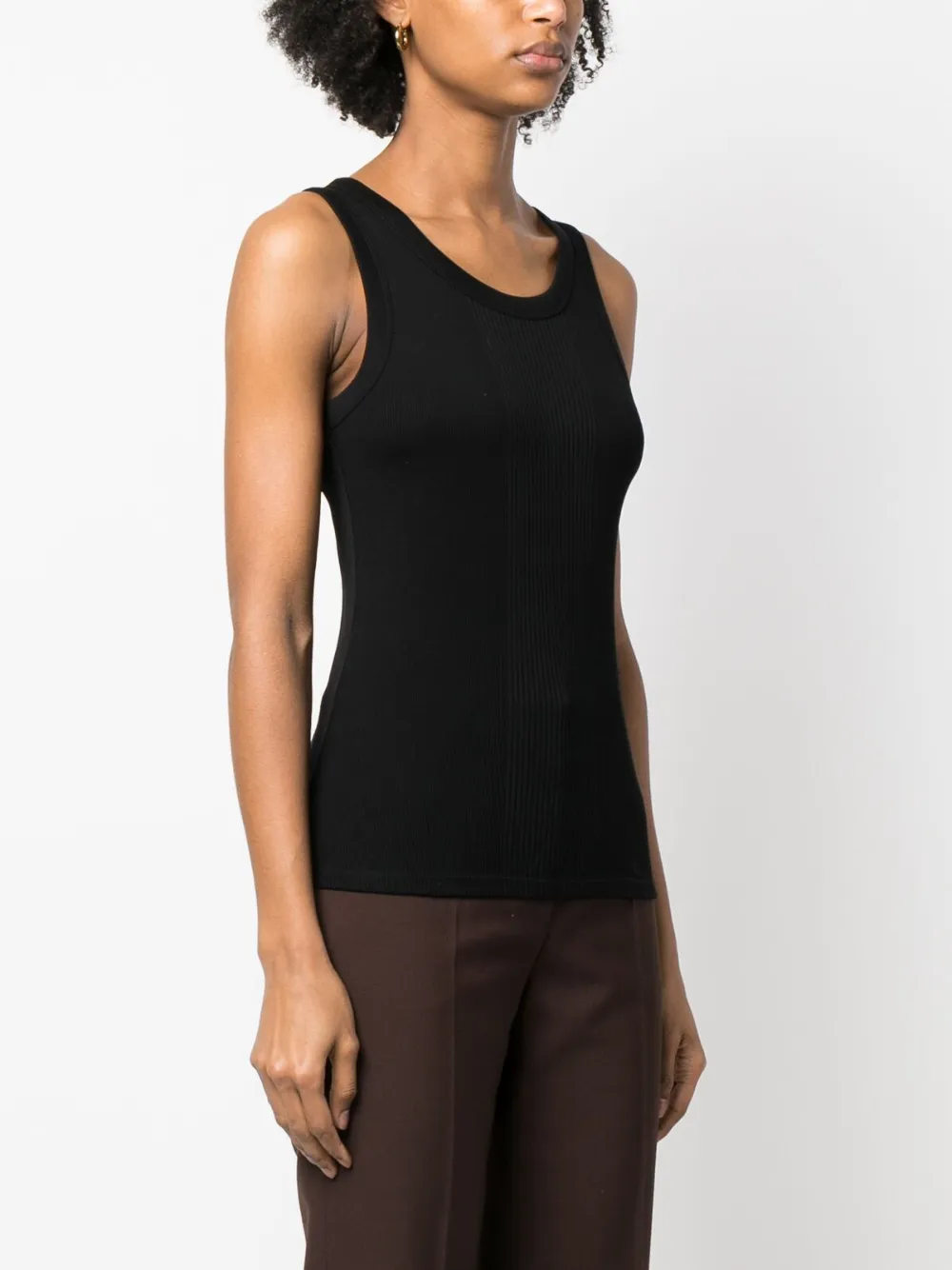 Shop Loulou Studio Crew-neck Tank Top In Black