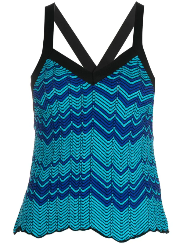 Wales Bonner Fully-pleated Knitted Top in Blue