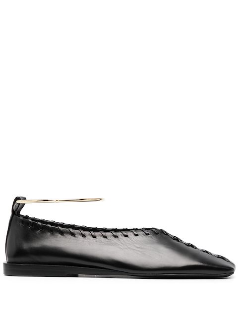 Jil Sander ring-detail ballerina shoes