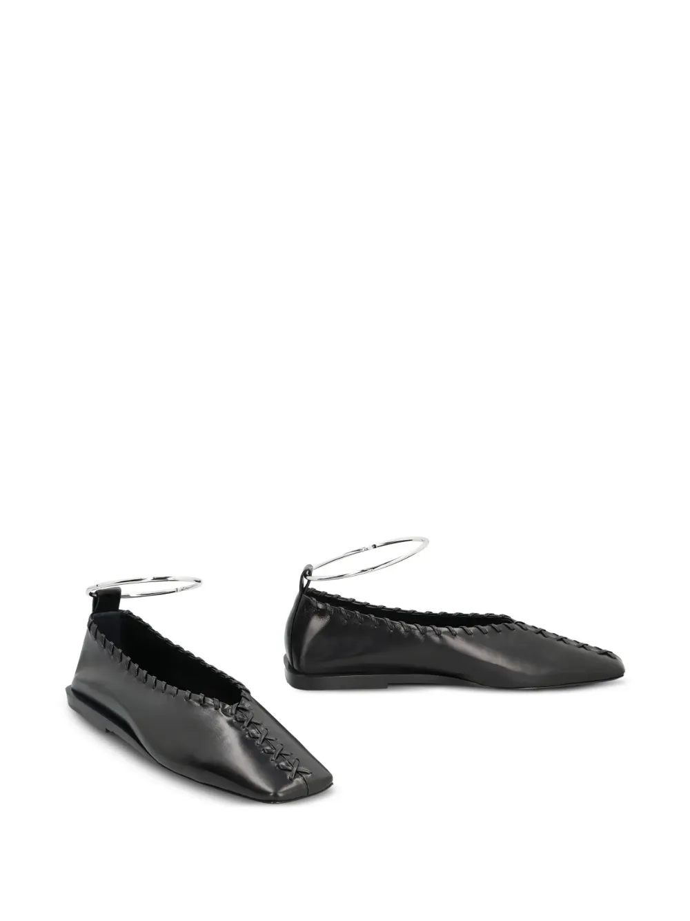Jil Sander Ballerina's met ring detail Zwart